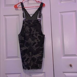 camo dress overalls